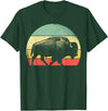 Bison Lover Gifts Wildlife I Bison Natural Reserve Vintage Buffalo Graphic Crew Neck Short Sleeve Regular Fit T-Shirt -