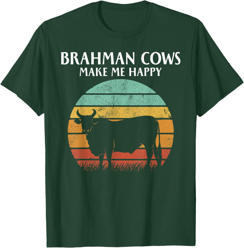 brahman cows make me happy T-Shirt - Dark Green