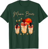'Mama Bear' Script with Feathers T-Shirt