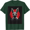 Bunny Anime Goth Scary Men Women Creepy Gothic Anime Rabbit T-Shirt in Dark Green