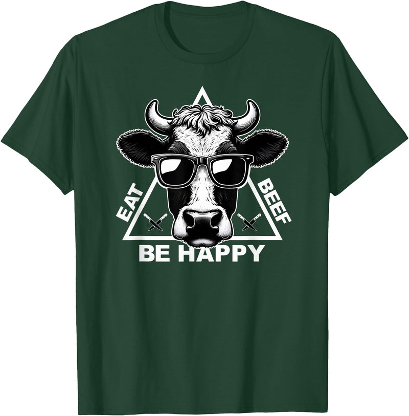 InkfulMerch Meat Lover Carnivore Diet Cow Steak Eat Beef Carnivore T-Shirt - Dark Green