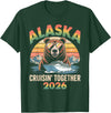 Alaska Cruise Crew Retro Travel Designs 2026 Alaska Cruise 2026 Bear Vacation Matching Group T-Shirt - Dark Green
