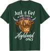 Scottish Highland Cow Lovers Scottish Highland Cow Just a Girl Who Loves Highland Cows T-Shirt Small - Dark Green
