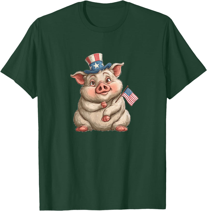 USA Pig Outfit Awesome US Pig T-Shirt - Dark Green
