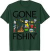 Funny Fishing Fishy Fisherman Fisher Anglers Shirt Gone Fishing-Shirt Youth Boys Kids Toddler Women Girls Cute T-Shirt - Dark Green