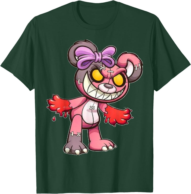 Teddybär Bad and Cute Teddy Bear T-Shirt - Dark Green
