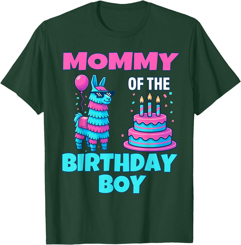 gaming gamer Birthday Llama Pinata Family Apparel Mommy Birthday Boy Llama Pinata Party Family mathing Women T-Shirt - Dark Green