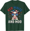 Patriotic Farm Cow Independence Day Red White and Moo Patriotic USA Flag Cow 4th of July T-Shirt - Dark Green