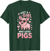 Pig Shirts & Gifts for Girls Girls Pig T-Shirt - Dark Green