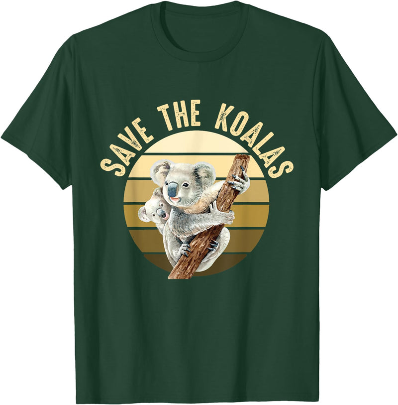 Save the wildlife of Australia Save the Koalas Koala Koala Bear Australia Rescue Protect T-Shirt - Dark Green