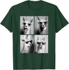 Funny Animal Photography Clothing Co. Funny Llamas with Sunglasses Cool Llama Animals Photo Booth T-Shirt - Dark Green