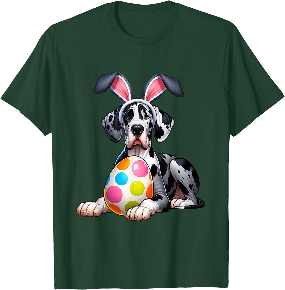 Men Women Rabbit T-Shirt in Dark Green