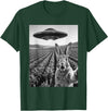 Rabbit Selfie with Alien UFO Funny Rabbit Lover Men Women T-Shirt in Dark Green