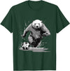 Animals In Sport Mood Polar Bear Playing Soccer Animal T-Shirt - Dark Green