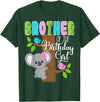 Koala Birthday Party Supplies Koala Bear Birthday Brother Of The Birthday Girl Koalas Bday T-Shirt - Dark Green