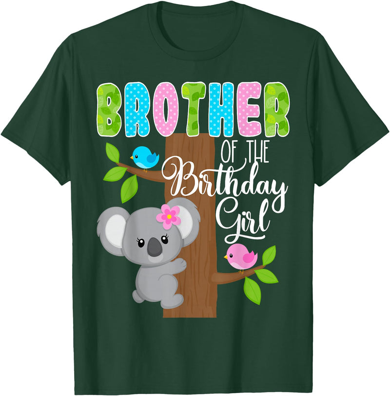 Koala Birthday Party Supplies Koala Bear Birthday Brother Of The Birthday Girl Koalas Bday T-Shirt - Dark Green
