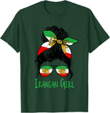 Iran For Women Iranian For Girl Flag Lion Persian T-Shirt - Dark Green