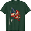 4th Of July Gifts by LD Fishing American Flag Fisherman Patriotic Day 4th of July T-Shirt - Dark Green