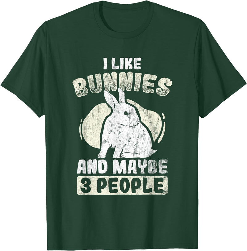 Like Rabbits and 3 People Cute Rabbit Lovers Bunny T-Shirt in Dark Green