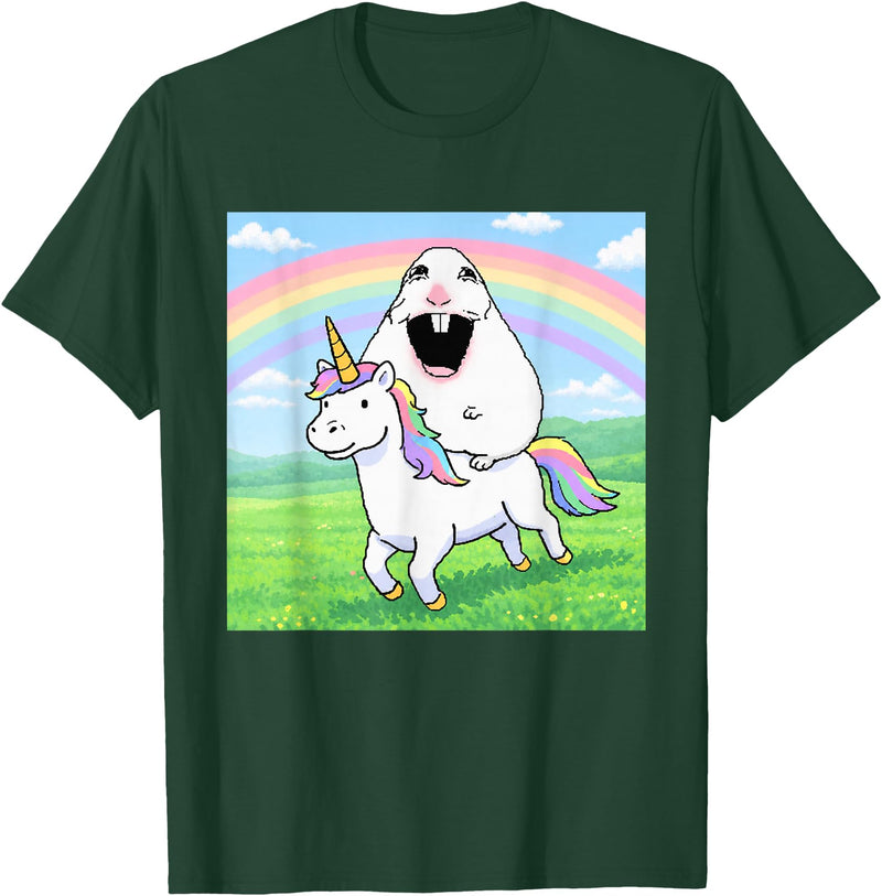Happy Hamster Meme T-Shirt - Dark Green