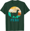Peru Apparel Co. Peru Llama Alpaca Peruvian Roots Pride Vintage Peru T-Shirt - Dark Green