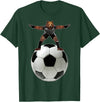 Behrbones Clothing Bear Goalie On Soccer Ball - by Behrbones T-Shirt - Dark Green