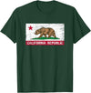 Graphic Club Inc. California Republic Flag - CA - Distressed Design - Classic T-Shirt - Dark Green