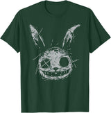 Evil Scary Bunny Rabbit Alt Goth Grunge Horror Aesthetic T-Shirt in Dark Green