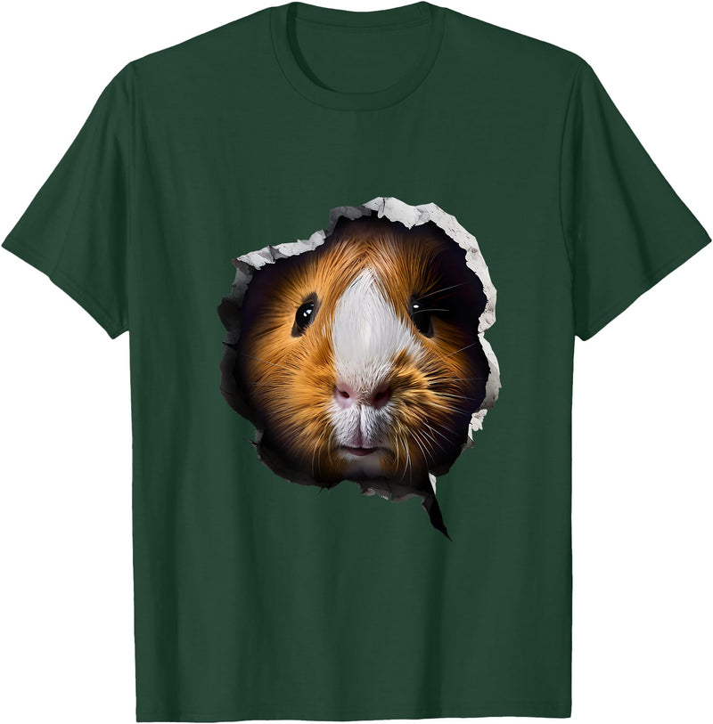 Guinea Pig Face Design Guinea Pig Face T-Shirt - Dark Green