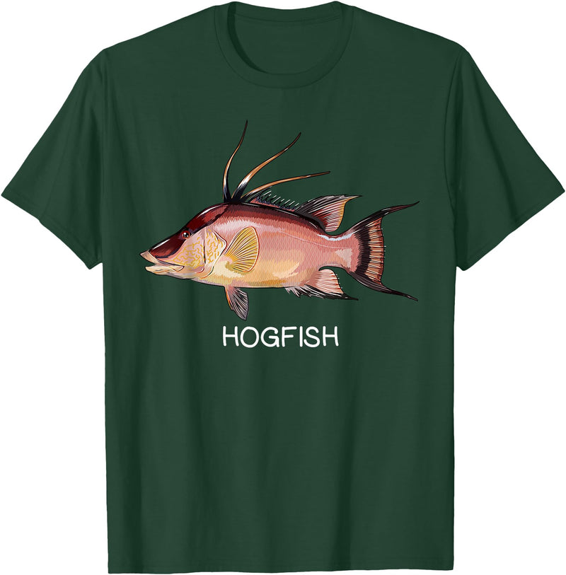 Hogfish Gift Co. Hogfish Saltwater Game Fish T-Shirt - Dark Green