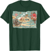 Mel & Bear Treasure Map Ship Sharks Pirates & Skulls Shirt Boys Kids T-Shirt - Dark Green