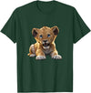 Lion Cubs Cute Lion Shirt Lions Lovers Gifts Lion Cub Angry Lion Lovers Lion Shirt Boys Girls Male Lions T-Shirt - Dark Green
