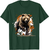 Passion For Sports Style Bear Playing Soccer Sports Team | Animal T-Shirt - Dark Green
