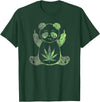 Ripped and Stoned Bears Stoned Panda Bear Baked Zoo Animals High AF Pot Leaf T-Shirt - Dark Green