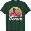 Softball and Cows Apparel Co Softball and Cows Women or Girls Cow T-Shirt - Dark Green
