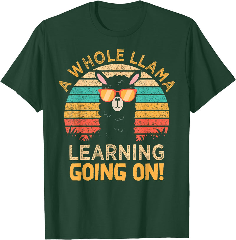 Students & Teachers Designs. A Whole Llama Learning Going on! Students and Teachers T-Shirt - Dark Green