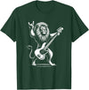 Funny Guitar Lion Lovers Costume for Guitarist Rock n Roll Lion Playing Guitar Funny Men Women Lion T-Shirt - Dark Green