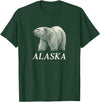 Alaska Souvenirs Shop Alaska Polar Bear Graphic T-Shirt - Dark Green