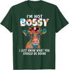 Funny Heifer Cow Lover hme Cute Heifer Flowers Cow Lover Women Funny I Am Not Bossy T-Shirt - Dark Green