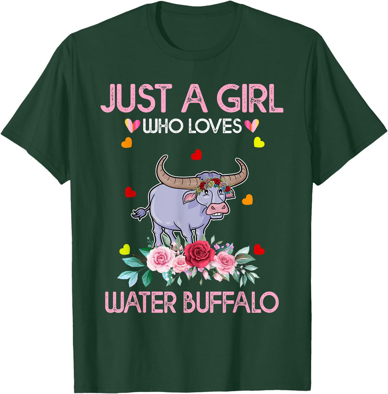 Just A Girl Who Loves Water Water Buffalo Gifts Buffalo Tee Women Just A Girl Who Loves Water Water Buffalo T-Shirt - Dark