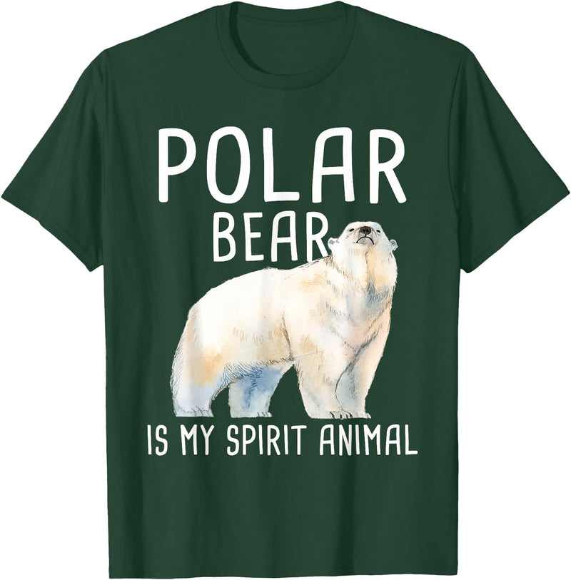 Funny Polar Bear Shirts Polar Bear is My Ghost Animal - Wildlife Lover Zookeeper T-Shirt - Dark Green