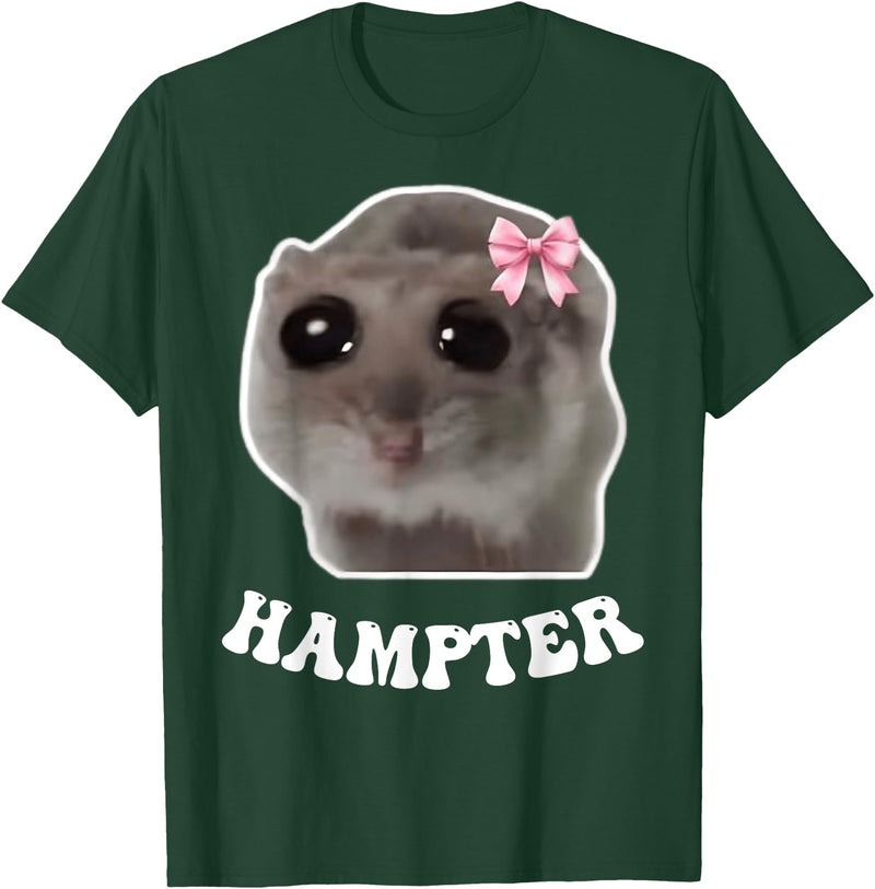 Hampter Sad Hamster Meme Hamster Lover Oddly Specific Memes T-Shirt - Dark Green