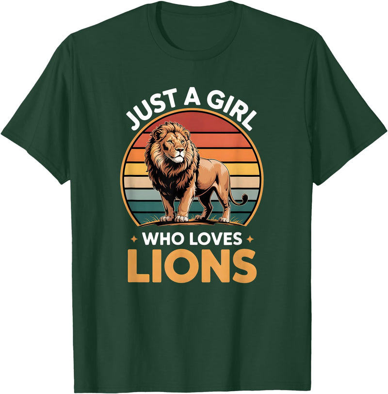 Lion Shirts & Gifts for Girls Girls Lion T-Shirt - Dark Green