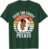 Vintage Guinea Pig Shirts and Gifts Save The Furry Potato Funny Guinea Pig T-Shirt - Dark Green