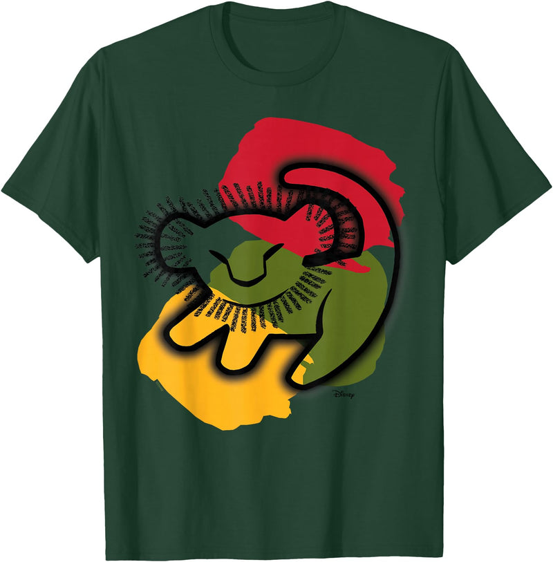 Disney The Lion King - Simba Drawing T-Shirt - Dark Green