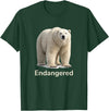 Endangered Animal Species Apparel Company Polar Bear Endangered Animal Species T-Shirt - Dark Green