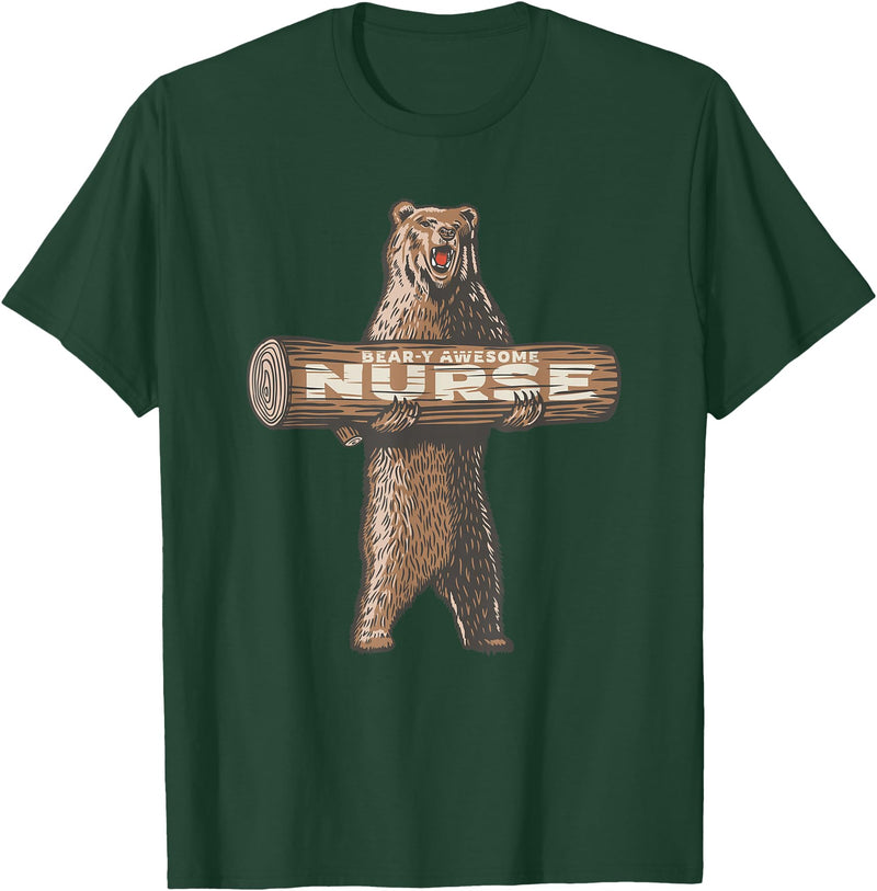 Cartba Nursing Co. Awesome Nurse Funny Saying | Fun Nursing Appreciation T-Shirt - Dark Green