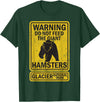 Montana Wildlife Nature Apparel Funny Glacier National Park Grizzly Brown Bear Souvenir Gift T-Shirt - Dark Green
