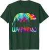 We Love Wyoming Wyoming Tie Dye Bear Pride Outdoor Hiking Camping Vintage T-Shirt - Dark Green