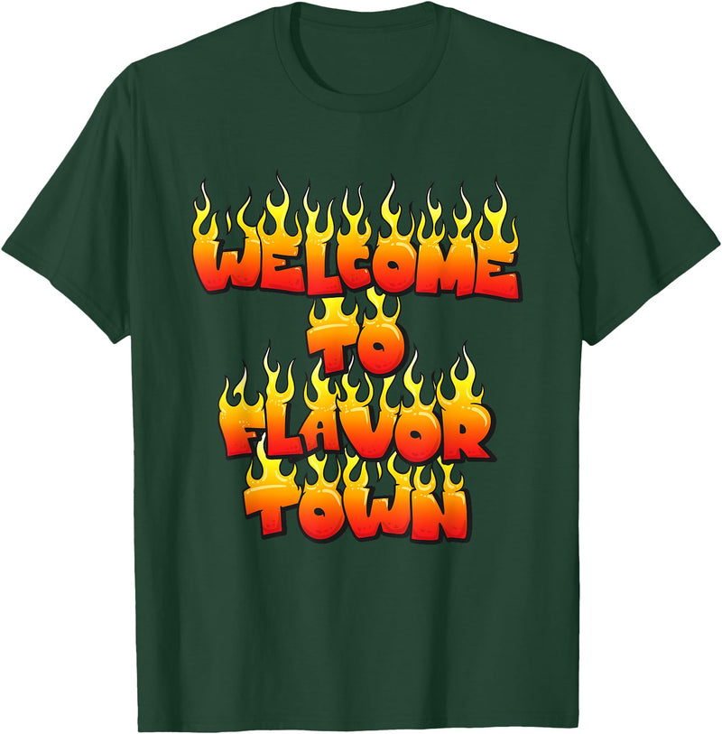 Halloween Flavor Town Welcome To Flavor Town Halloween T-Shirt - Dark Green
